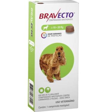 Imagem de Bravecto Para Cães De 10 A 20 Kg - 500 Mg Com 1 Comprimido - Msd