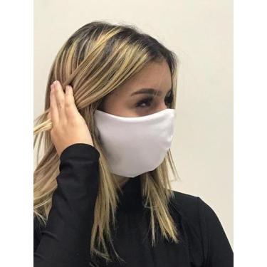 Imagem de Kit 500 Máscaras Reutilizável Tecido Lavável Dupla Camada Branca - Inm