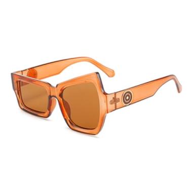 Imagem de Óculos de sol assimétricos femininos vintage óculos de sol para homens anti-reflexo proteção UV tons, C5 marrom, tamanho único