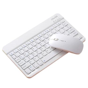 Imagem de Kit Teclado Mouse Bluetooth para Tab S6 Lite P610 Branco