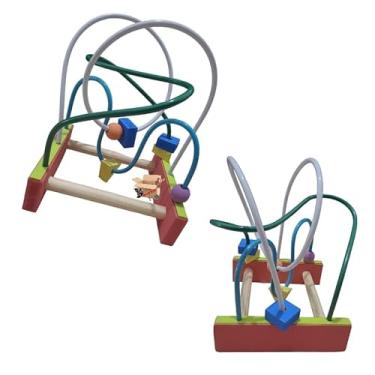 Imagem de Brinquedo Pedagógico Educativo Em Madeira Aramado Tamanho M Montanha Russa