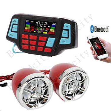 Imagem de beyondcity UTV ATV Amplificador Bluetooth Sistema de Som Alto-falantes Mãos-Livres FM Sistema de Áudio USB Alto-falantes Estéreo 3 Polegadas Motocicleta 12V Áudio Impermeável Para iPhone/iPod/MP3