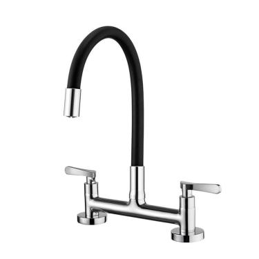 Imagem de Torneira Misturador Lorenzetti Lorenflex 1256 B27 Com Bica Móvel De Bancada Preta