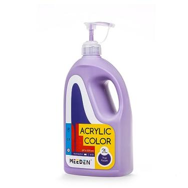 Imagem de MEEDEN Tinta acrílica roxa com tampa de bomba, 1,2 l (2 litros) cor de pigmento intenso não tóxica, perfeita para aula de arte, pintura de parede, festa de pintura e DIY criativo