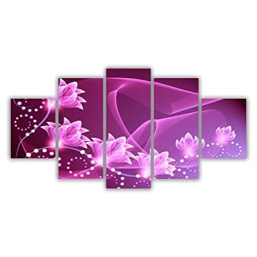 Imagem de Quadros Decorativos Mosaico MDF Floral Flores Rosas 115x60cm