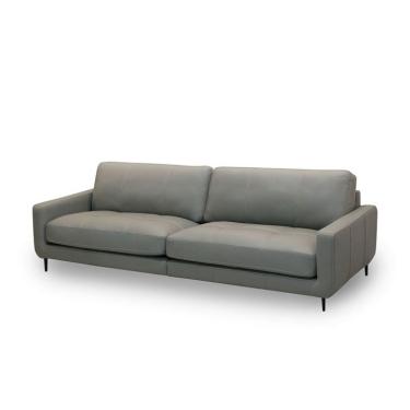 Imagem de Sofá 3 Lugares Marselle Molas Ensacadas Couro Cinza 240 cm