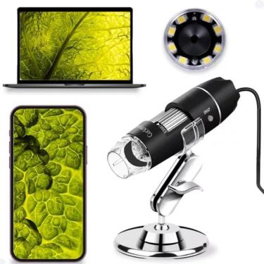Imagem de Microscópio Digital Usb Zoom Câmera Lente 1600X Celular Note
