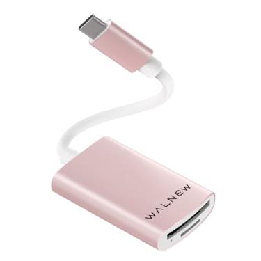 Imagem de WALNEW Leitor de cartão micro SD USB C com dois compartimentos, leitor de cartão de memória USB 3.0 para Mac OS, Windows, Android no PC, iPhone 15, iPad e MacBook, suporta cartões