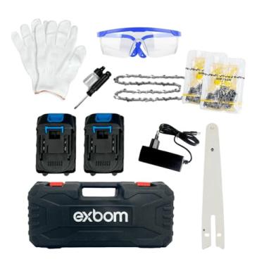 Imagem de Mini motosserra 6 polegadas elétrica sem fio com 2 bateria 36V 10000mAh motosserra portátil recarregável com embalagem de caixa de plástico Portátil, 3000rpm, 15cm, Carregador Bivolt