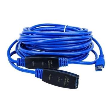 Imagem de Cabo Extensor 10 Metros 3.0usb Macho Fêmea C/repetidor Sinal