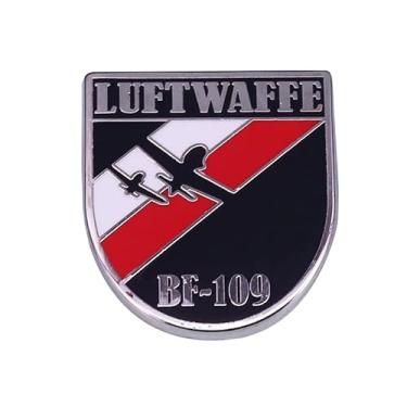 Imagem de 2.5 cm Emblema esmaltado da Força Aérea Alemã da Luftwaffe Messerschmitt BF-109 da Segunda Guerra Mundial, 1 Inch Tall, esmalte, Esmalte