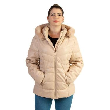 Imagem de Jaqueta Facinelli Puffer Microfibra Feminina 620278 Bege-Feminino