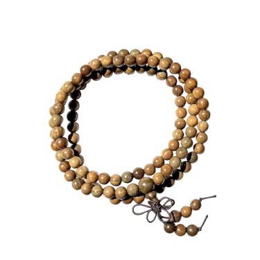 Imagem de HAPPEACE 6 mm Natural fragrância verde sândalo 108 contas de mala - miçangas de oração budista tibetano