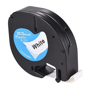 Imagem de Fita de Rotulagem 91201 Recargas Autoadesivas de Plástico Impressão Preta Em Branco 1/2 Gada * 13 Pés 12 Mm * 4 M Para Fabricante de Etiquetas Dymo Lt-100H, 1 Rolo