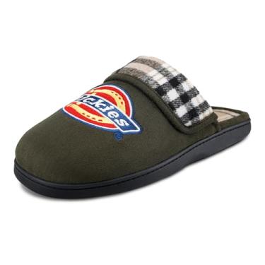 Imagem de Dickies Chinelo masculino deslizante de espuma viscoelástica com logotipo bordado - sola interna/externa, Oliva, Large