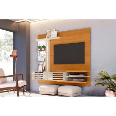 Imagem de Bancada Suspensa Frizz Supreme para TV de até 55 polegadas - Cinamomo / Off White - Madetec