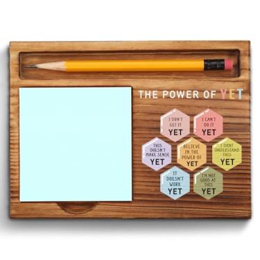Imagem de vizuzi Porta-notas adesivas The Power of Yet Mental Health, decoração de escritório, DBT Growth Mindset Presentes para conselheiros escolares, mulheres, homens, psicólogos, terapeutas, porta-notas