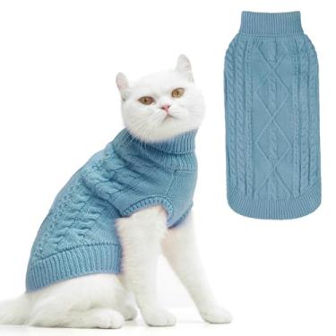Imagem de PUPTECK Casaco de inverno para gatos – Roupas macias e quentes para clima frio, malha para gatinhos e cães pequenos, uso interno e externo, tricotado clássico para cachorros, gatinhos, meninas,