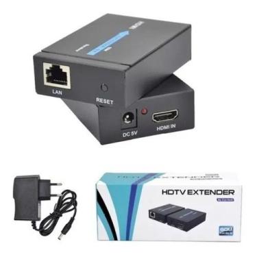 Imagem de Extensor Hdmi Rj45 60m 60 Metros Adaptador Cabo Rede Cat 6 7 - YFFBB