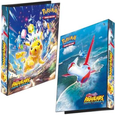 Imagem de Pasta Fichário Álbum Poκémon Escarlate E Violeta Fagulhas Impetuosas Piκachu, Latios e Latias Capa Dura 4 Argolas