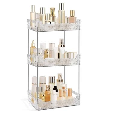 Imagem de TENDER EPOCH Organizador de balcão de banheiro de 3 camadas, armazenamento de bancada, organizador de cômoda para maquiagem, organizador de perfume, prateleira de cosméticos para cuidados com a pele