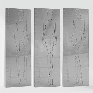 Imagem de Réguas Croqui Desenho De Moda - Kit 3 Un. Corpo Feminino - Maximus Tec