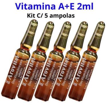 Imagem de Arovitel Vitamina A+E 2 Ml Kit C/ 5 Ampolas - Fortalecimento
