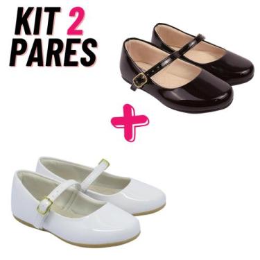 Imagem de Kit 2 Pares Sapatilha Infantil Menina Boneca Daminha Juvenil Feminina 