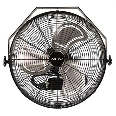 Imagem de NewAir, WindPro18W, ventilador de loja industrial de alta velocidade de 45 cm montado na parede com 3 configurações de velocidade, 3000 CFM, preto
