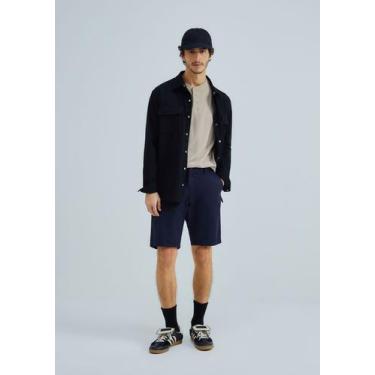 Imagem de Bermuda Básica Masculina Chino Reta Em Sarja - Hering Adulto, 046, Azu