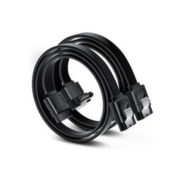 Imagem de Kit 10 cabo Sata III 6gb/s - Preto, com Presilha - OEM