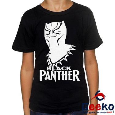 Imagem de Camiseta Infantil Black Panther 100% Algodão Pantera Negra Geeko, Verm