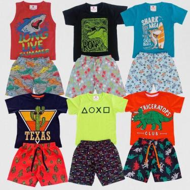 Imagem de Kit Roupa Infantil Menino Lote Atacado Barato 12 Peças 6 Conjunto Infa