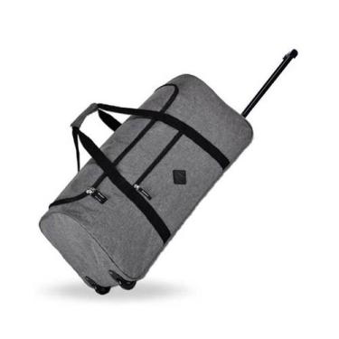 Imagem de Mala Sacola de Viagem Grande c/ Rodinhas Reforçadas - Clio, Cinza