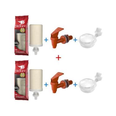 Imagem de KIT 2 Refil Vela Filtro Barro São João + 2 Torneira + 2 Boia - CERAMIC