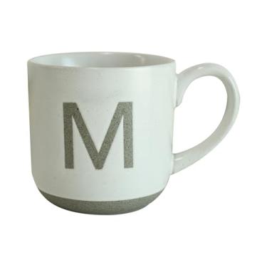 Imagem de COLLECTIVE HOME - Caneca de cerâmica, design de letra maiúscula, textura de arenito fosco, minimalista e elegante, 425 g, perfeita para presentes personalizados (M)