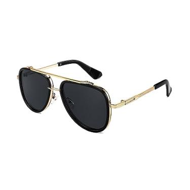 Imagem de FEISEDY Óculos de sol masculino aviador, armação quadrada clássica dos anos 70, UV400, óculos de sol para dirigir, pescar, golfe, caminhadas, B0036, Lente cinza 01, 55mm