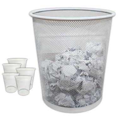 Imagem de  Lixeira Aramada Luxo Para Escritório Branco 10L 5 UN - Markys Store