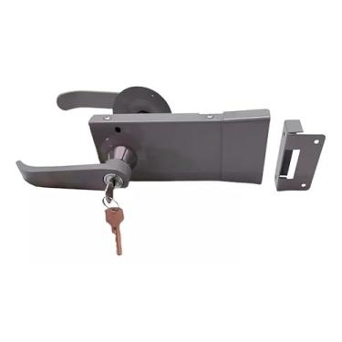 Imagem de Fechadura Para Porta Corta Fogo Com Chave Cinza
