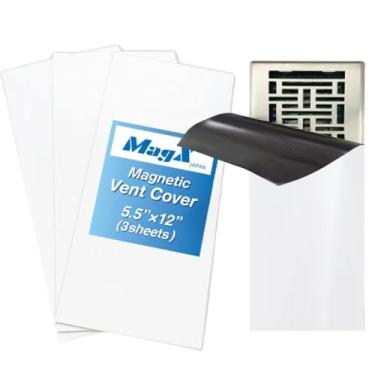 Imagem de MagX Capa de ventilação magnética, 14 x 30 cm, 3 folhas, ultra grossa 60 mil, ímã anisotrópico flexível, para registros de ar ou saídas de ar de piso, trailer, HVAC, AC, casa deve comprar (MVAC-5512)