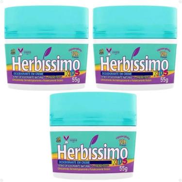 Imagem de Kit Herbíssimo Kids: 3 Desodorante em Creme 55g - HERBISSIMO