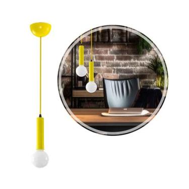 Imagem de Pendente Soquete Tubo Amarelo C/ Cabo de Corda p/ E27 DS2023L Delis ST