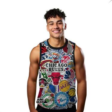 Imagem de Camiseta Algodão Regata Verão Estilo Moda Praia Times Basquete 175 - S