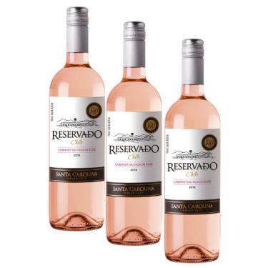 Imagem de kit 3 Vinho Santa Carolina Reservado Rosé 750ml