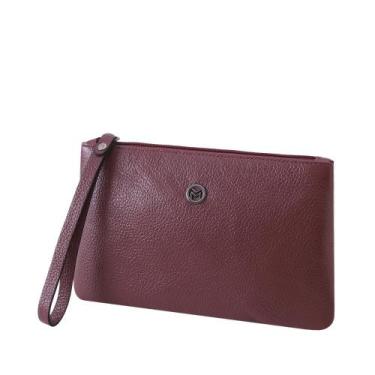 Imagem de Bolsa Carteira Clutch de Couro Mariart Cambará, Vinho