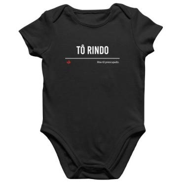 Imagem de Body Bebê Algodão Tô Rindo mas tô preocupado - Foca na Moda, Preto, G