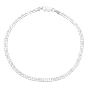 Imagem de Pulseira Grumet Dupla 21cm Masculina Em Prata 925 Italiana Maciça - Da