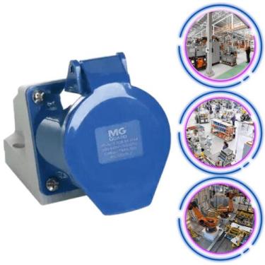 Imagem de Tomada Industrial Fixa Sobrepor 32A 3P 200/250V Azul 6H IP44 - MARGIRI