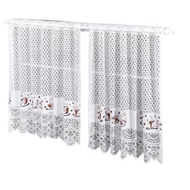 Imagem de Cortina Pia Vitro Renda Cozinha Café 1,60X0,80 Alt - Interlar