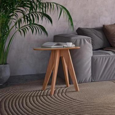 Imagem de Mesa de Canto Orgânica 65x54,5cm 100% MDF Off White Freijó Dalla Costa